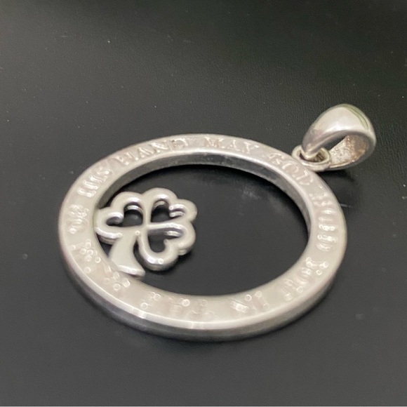 925 LA Sterling Silver Openwork Four Leaf Clover God Inspirational Pendant 5g - Picture 4 of 11